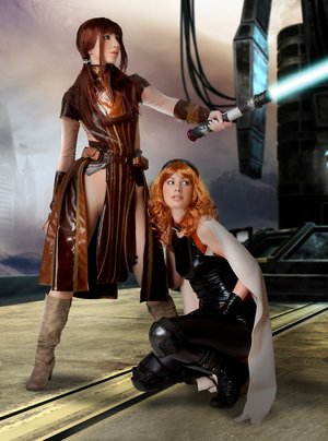 Cosplay Erotica invites you to browse their xxx pics with Bastila in girl on girl sex scene